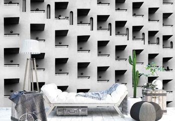 Geometric Facade Wallpaper Mural