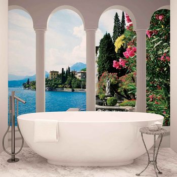 Lake Como Italy Arches Wallpaper Mural