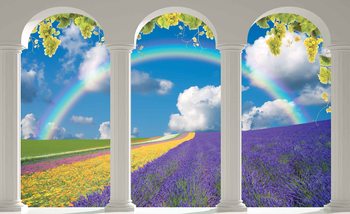 Lavendar Field Nature Arches Wallpaper Mural