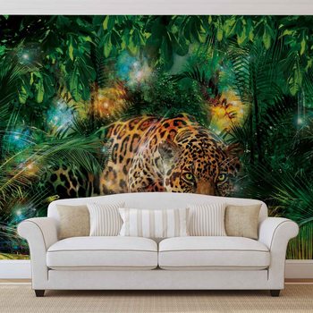 Leopard In Jungle Wallpaper Mural