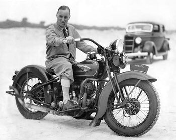 Wall Mural Malcolm Campbell On A Harley