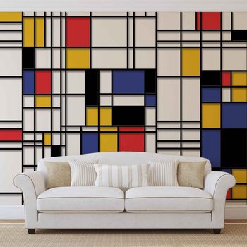 Mondrian Modern Art Wallpaper Mural