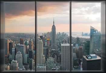 New York Skyline Window View Wallpaper Mural