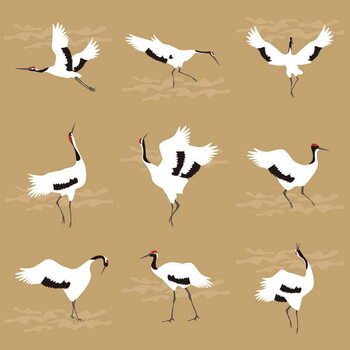 Wallpaper Mural Oriental Cranes