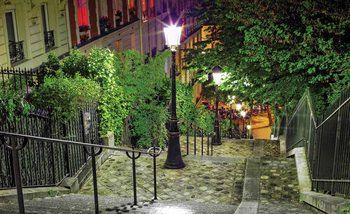 Paris City Street Night Wallpaper Mural
