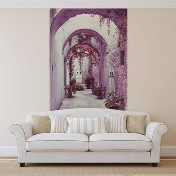 Passage Flowers Pink Wallpaper Mural