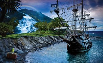 Pirate Sailing Ship Wallpaper Mural