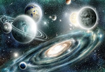Planets In Space Wallpaper Mural