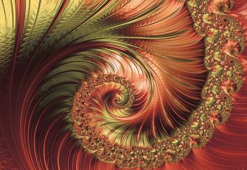Фототапет Red Modern Abstract Spiral Design