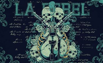 Rock Guitar Skull Guns Wallpaper Mural