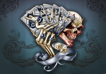 Skull Dice Cards Wallpaper Mural
