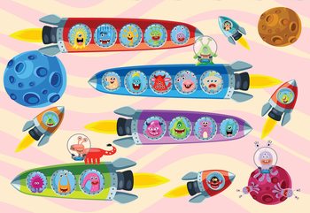 Space Monsters Wallpaper Mural