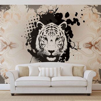 Tiger Abstract Wallpaper Mural