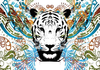 Tiger Abstract Wallpaper Mural