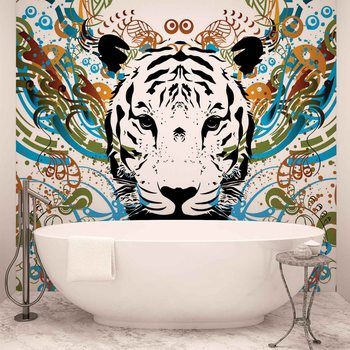 Tiger Abstract Wallpaper Mural