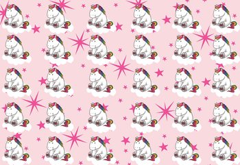 Unicorn Pattern Pink Wallpaper Mural