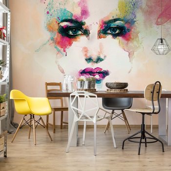 Watercolour Face Wallpaper Mural