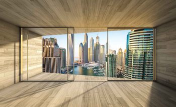 Window Dubai City Skyline Marina Wallpaper Mural