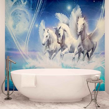 Winged Horse Pegasus Blue Wallpaper Mural