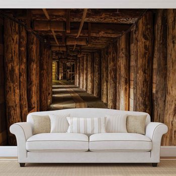 Wood Tunnel Mine Wallpaper Mural