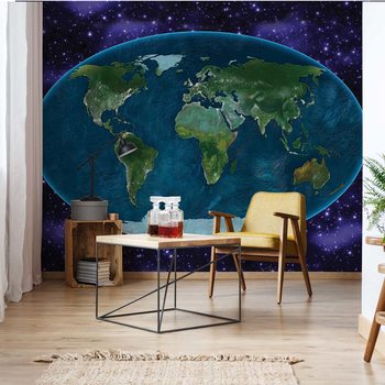 World Map Atlas Wallpaper Mural