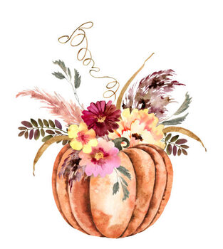 Αυτοκόλλητο Watercolor fall illustration
