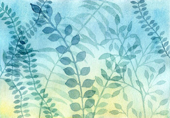 Αυτοκόλλητο Watercolor leaves and branches