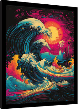 Uokvireni poster Wave Collection - Neon Whirlpool