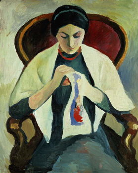 Canvas Print Woman Sewing
