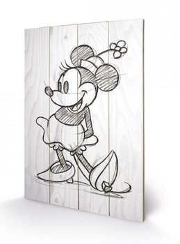 Minnie Mouse - Sketched - Single Wooden Art
