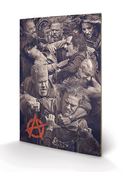 Sons of Anarchy - Fight Wooden Art