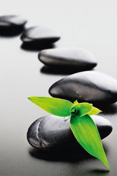 Плакат с рамка Zen stones - green