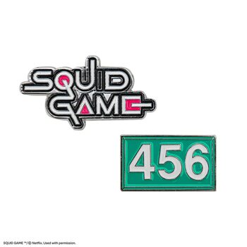 Komplet značk Squid Game - Logo & 456