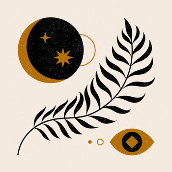 Αφίσα Abstract contemporary collage illustration with floral