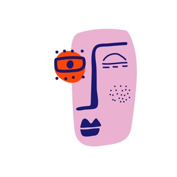 Αφίσα Abstract contemporary woman face. Modern trendy