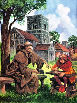 Αφίσα Boy learning in Norman times