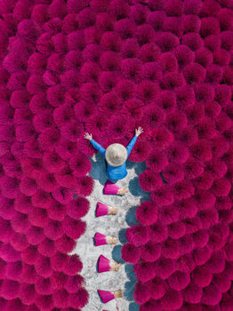 Αφίσα Drone image directly above a Vietnamese