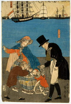 Αφίσα Europeans taking a walk in Yokohama, pub. 1871