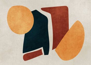 Αφίσα Irregular geometrical shapes, abstract illustration painting.