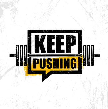 Αφίσα Keep Pushing. Inspiring Workout and Fitness