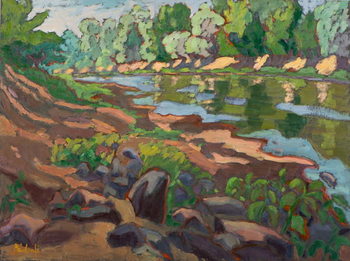 Αφίσα On the Shady Side of River Koros  oil on board