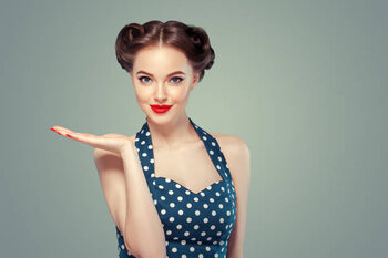Αφίσα Pin up girl vintage. Beautiful woman