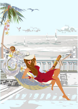 Αφίσα Series of tropical backgrounds with a