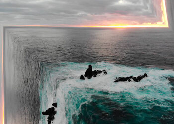 Αφίσα Surreal ocean view from aerial view