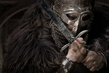 Αφίσα Sword wielding bloody viking warrior wearing