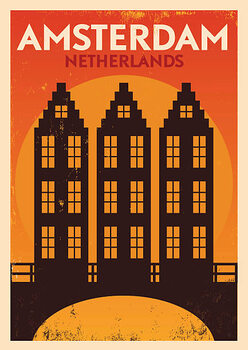 Αφίσα Typographic Amsterdam City Poster Design
