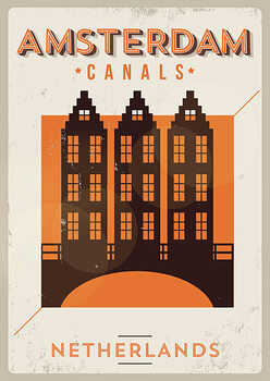 Αφίσα Typographic Amsterdam City Poster Design