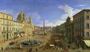 Αφίσα View of the Piazza Navona, Rome