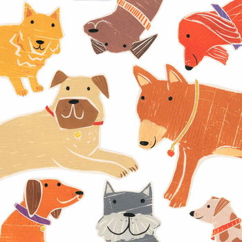 Εκτύπωση καμβά Woof,Woof,Woof. 2018, collagraph and collage