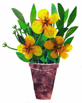 Εκτύπωση καμβά yellow plant pot